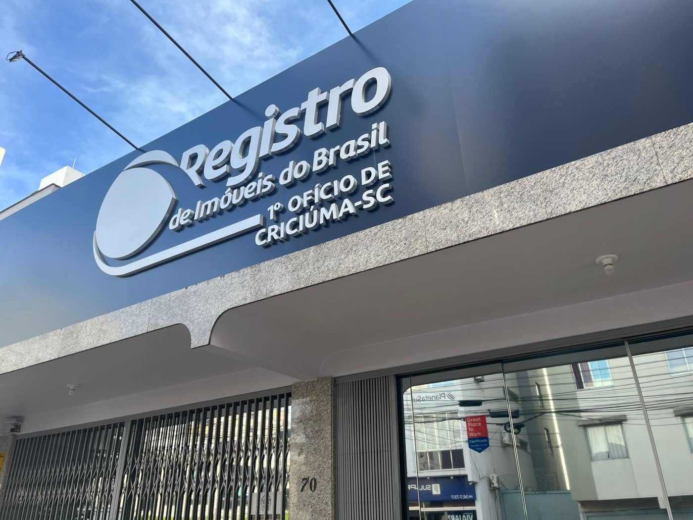 Fachada do 1º Ofício de Registro de Imóveis de Criciúma